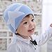 iikids®Unisex Baby Boys/Girls Cotton Cap Cute Pom Pom Hat Kids Beanie Hat Warm Winter Knitted Wool Cap Star Blue