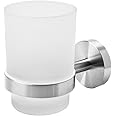 Joeji's Kitchen Stainless Steel Toothbrush Storage Frosted Toothbrush Holder Cup Large Toothbrush Holder Wall Mounted Adhesive or Screws Wall Mounted Toothbrush Holders