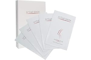 INCELLICE Máscara Dermaroller, Mascara Post Microneedling, Mascarilla Facial de Ácido Hialurónico Hidratante, Calmante, Enfriamiento, Reducción del Enrojecimiento y Burnin (5 Piezas)
