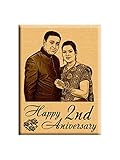 Incredible Gifts India First or 2Nd Marriage Anniversary Gift - Personalized Photo Plaque, 4x5(Wooden)