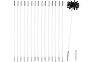 OROMYO Reinigungsbürste für Kamin, 6 m, flexibel, mit 9 Nylonstäben, 1 Bürstenkopf, Reinigungsbürste, Kamin für Wäschetrockner, Kamin, 6 m