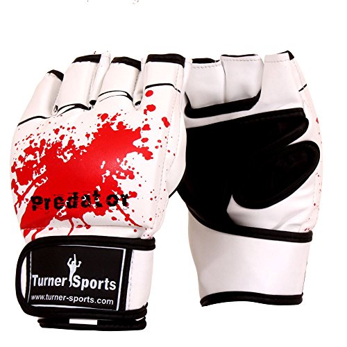 TurnerMAX Gel Tech MMA UFC Grappling Gloves Fight Boxing Punch Bag Blood Splatter Large