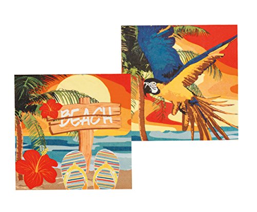 Party Set XL Hawaii Beach Ara 30 Teile : Teller, Becher, Servietten, Cocktail-Schirmchen - 5