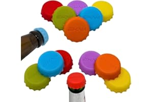 EKNA Bierdeckel Silikon - 12er Set Wiederverwendbare Silikon Kronkorken - Wespenschutz Bierflasche - Gummi Kronkorken als KO-Tropfen-Schutz im Club & unterwegs (12er-Set)