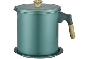 VALINK Filtro de aceite de cocina, olla filtrante, filtro de trampa de grasa para el hogar, tanque de almacenamiento de aceite, colador de acero inoxidable de gran capacidad