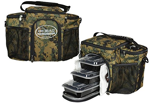 Isobag 3 Meal Management System Military Edition - Full Camouflage (Marine Digital Woodland) - Isolator Fitness - Insulated Lunch Box / Insulated Lunch Bag