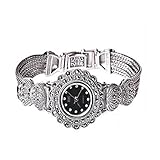 Jade Angel Damen Frauen 925 Sterling Silber Armband mit Markasit Luxus 925 Silber Vintage Armbanduhr