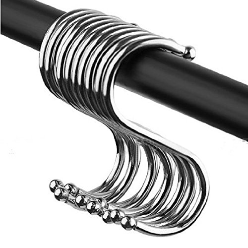 WINOMO 20ST dauerhafte s-förmige Anti-Rost Metall Kleiderbügel Metall-Haken Pothooks - Größe L (Silber)