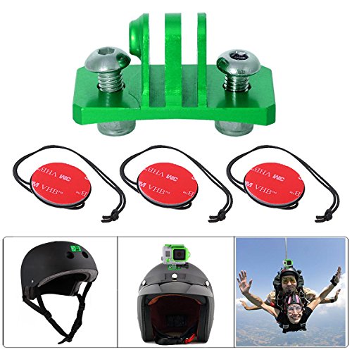 Fantaseal Action Kamera Helm Halterung Aluminium Fallschirmspringen Helmhalterung Sturzhelmhalterung Permanent Helmet Mount fr GoPro Hero 5 / 4/ 3+/ 3/ Session / SJCAM SJ4000 SJ5000 / Garmin Virb XE Virb Ultra 30 / Xiaomi Yi 4K / Tomtom Bandit / DBPOWER GEEKPRO Lightdow LD4000 LD6000WIFI ASX Canany QUMOX ICEFOX Vic Tsing Topjoy KIPTOP MAOZUA Veho MUVI HD10 MUVI V1 V2 Action Cam - Grn