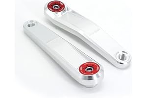 windmeile | Lekkie Buzz Bars Bras de pédale, Left Offset Square Drive 170mm, V3.1, Noir et Rouge ou Argent, manivelles pour Bafang BBS01/02/HD, E-Bike, Pedelec