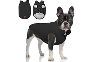 meioro Abrigo de Invierno para Perros Chaqueta de Perro Cálida, Ropa para Mascotas Abrigos a Prueba de Viento para Cachorros, Chaleco Suave para Tiempo Frío para Perros Pequeños y Medianos Gato Negro