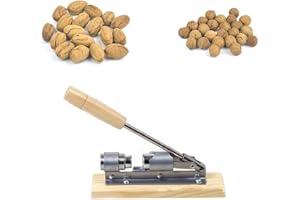 XLKJ Nussknacker Walnüsse, Walnussknacker mit Holzbasis Griff, Edelstahl Nußknacker Haselnuss Nuss-Zange Manuelle Pekannuss-Nussknacker für Walnüsse Kastanien Pekannüsse Haselnüsse Mandeln Paranüsse