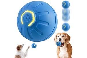 Mzzsveuy Interactive Dog Ball Toy, Pet Toy Automatic Rolling Ball with LED Flash Light, Smart Self-Moving Ball, for Kittens, Puppies