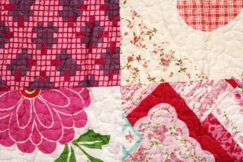1001 Wohntraum N055 Quilt Frida Blumen Vinatge, 150 x 200 cm, Plaid Tagesdecke, Patchwork Shabby Landhaus Decke - 4