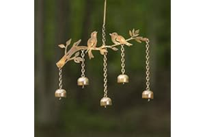 Ancient Graffiti Birds with Bells Windspiel, Mehrfarbig