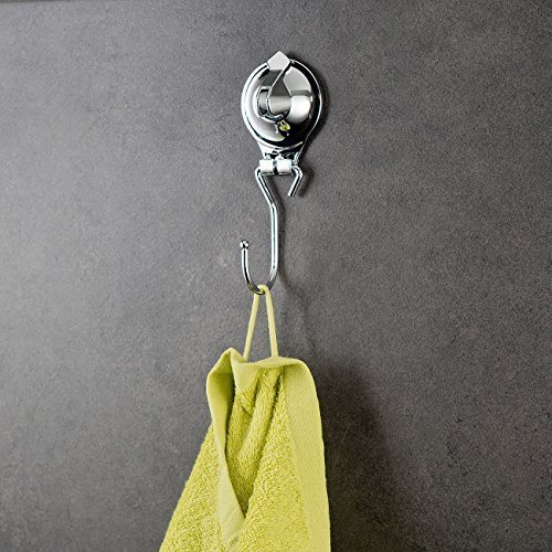 Carlo Milano Handtuchhalter mit Saugnapf-Halterung und 1 Haken, Edelstahl - 2