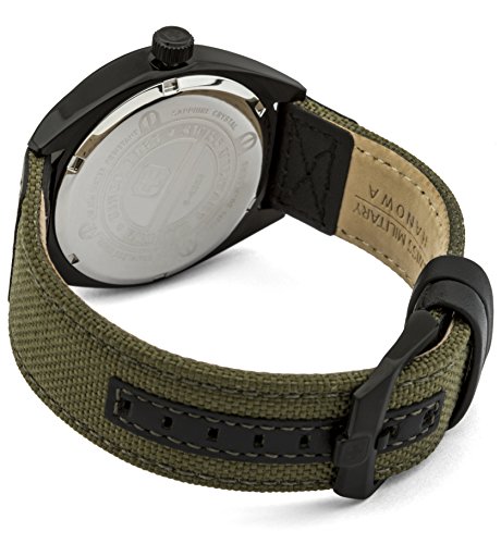Swiss Military Men's SM34521AEU/H01 Quartz Watch with Black Dial Analogue Display and Fabric Strap