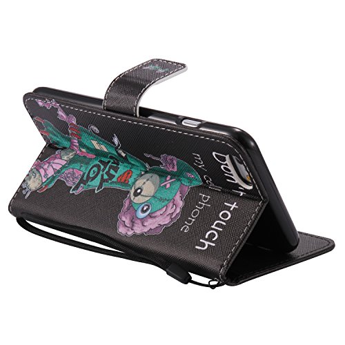 Feeltech iPhone 6 Plus/6s Plus Hülle PU-Leder und Brieftasche Bunte Muster Fall mit Magnetverschluss, Hybrid-Kickstand mit Stand-Funktion, schlagen Sie schützende weiche TPU Stoßstangenabdeckung und Kreditkartenhalter für iPhone 6 Plus/6s Plus Handgelenk Bügel-Buch-Art-Geldbeutel-Tasche mit 2 In 1 Berühren Sie Stift – Grüne Maus - 8