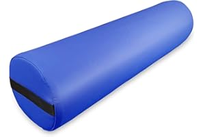 ZEN MASSAGE WARE ZEN - Piccolo cilindro per lettini terapeutici & massaggio 60x15x15cm - Rotolo di posizionamento per ginocchia, caviglie e collo - Rullo con in similpelle PU - Accessori per massaggi (blu reale)