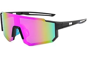 RUITOTP 1 Pièces Lunettes de Soleil Enfant, Lunettes de Cyclisme UV400 Protection, Lunettes de Sport pour Enfants de 6-14 Ans Garçons Filles, Lunette de Vitesse pour le VTT, Baseball et Activités de Plein Air