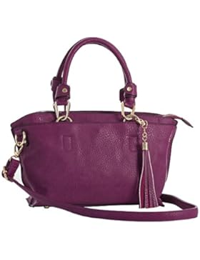 Big Handbag Shop , Damen Satchel-Tasche One, Violett - violett - Größe: One