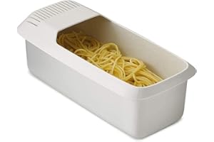 JINGLING - Ciotola per cuocere spaghetti nel microonde, con colino, utensile da cucina, cuocitore a vapore resistente al calore, adatto per dormitori, piccole cucine e uffici, 29 × 14 × 11 cm