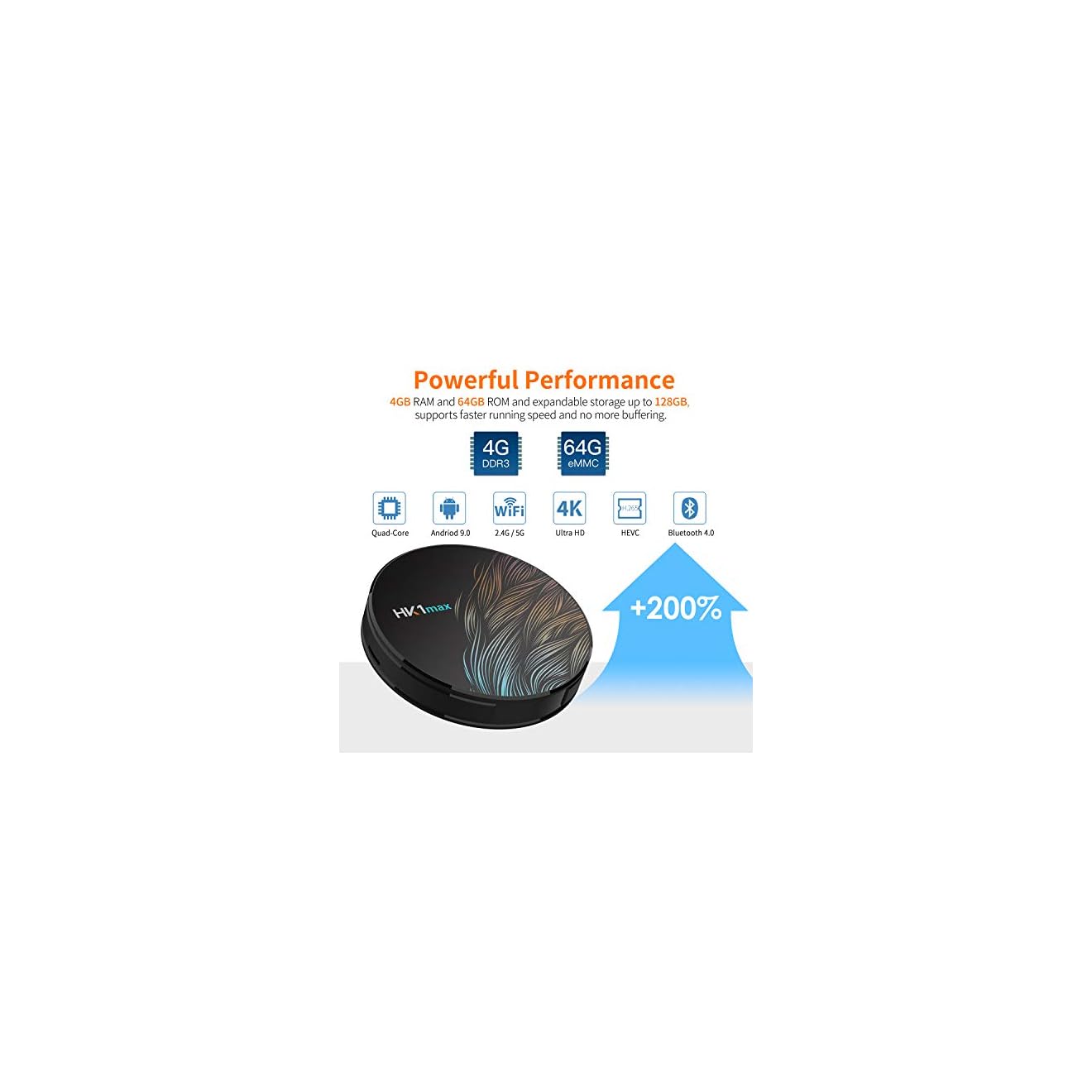 TICTID Android 9.0 TV Box HK1 MAX mit Tastatur 【4G+64G ...