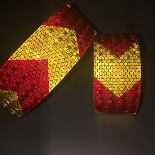New High Intensity Red/Yellow Arrow Reflective Vinyl Tape Self-Adhesive 5cm×1m