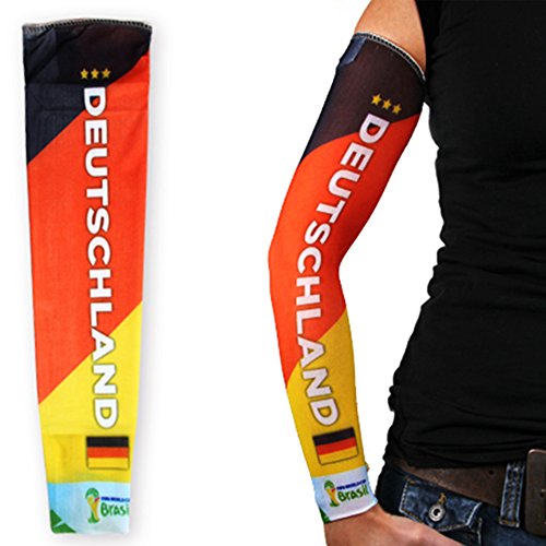 Taffstyle® Offizieller FIFA WM 2014 Fan Fußball Tattoo Ärmel Sleeve Fanartikel Strümpfe mit Fussball Weltmeisterschaft & EM Länder Fahne Trikot Style Skin Kostüm – Deutschland