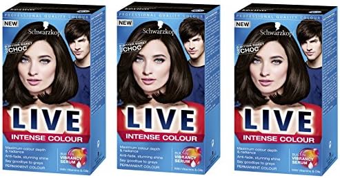 Schwarzkopf Live Intense XXL Permanent Colour Bitter Sweet Chocolate 089 - Pack of 3
