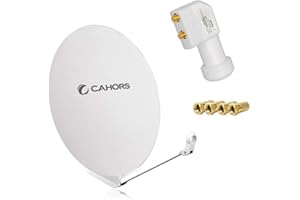 INCONNU UNGROL Antenne Parabolique Satellite Fibre Composite Blanche SMC 80cm + LNB Twin 4K