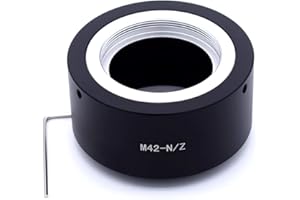 AMOPOFO M42-Niko Z Anello adattatore,per obiettivo M42 (42 x 1 mm) con attacco a vite compatibile con Nik Z7 e Z6 senza specchio.M42 to Niko Z Lens adattatore
