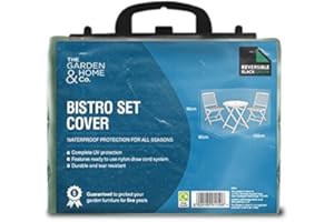 THE GARDEN & HOME CO Full Bistro Set Cover, Reversible Green & Black, Full weather protection, easy to fit, Garden furniture covers designed in the UK