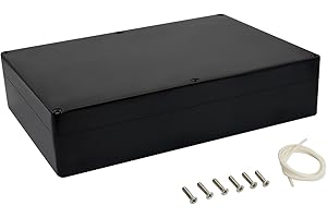 LeMotech Scatola di distribuzione in plastica ABS IP65 impermeabile scatola elettrica universale custodia nera dimensioni esterne 263 x 182 x 60 mm (1 pezzo)