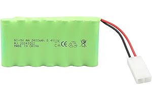 MXJFYY 8.4V 2400mAh NI-MH Rechargeable Battery with KET 2P Connection, AA RC Battery for RC Car, RC Tank, RC Boat, Lighting, Power Tools, Household Appliances, Construction truck, Dump Truck
