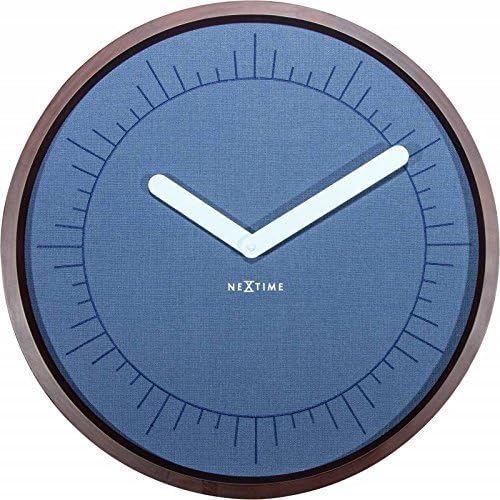 NeXtime wall clock "CALMEST", very silent, round, made of fabric, blue, ø 50 cm