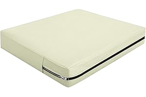 SYLC Exterior Funda De Cojín con Cremallera, Impermeables Funda De Asiento para Terraza De Jardín, Protectores De Muebles para Ratán Palet Tumbona (Beige,50×50×5cm)