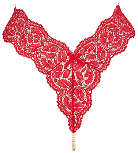 Preisvergleich Produktbild Bracli Perlentanga Picos rot Perlendessous Reizwäsche Erotikwäsche Dessous Lingerie Grössen OS (36-40)