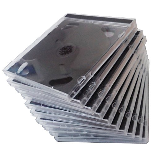 CD Jewel Boxen im 50er-Set, schwarzes Tray