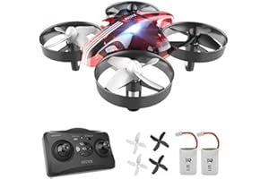 ATOYX Mini Drone para Niños Principiantes, Drone Quadcopter RC con 2.4G 4 Canales 6-Axis Gyro,Modo sin Cabeza, Auto Hovering, 3 Modos de Velocidad y Baterías Adicionales, Regalos y Juguetes, Rojo