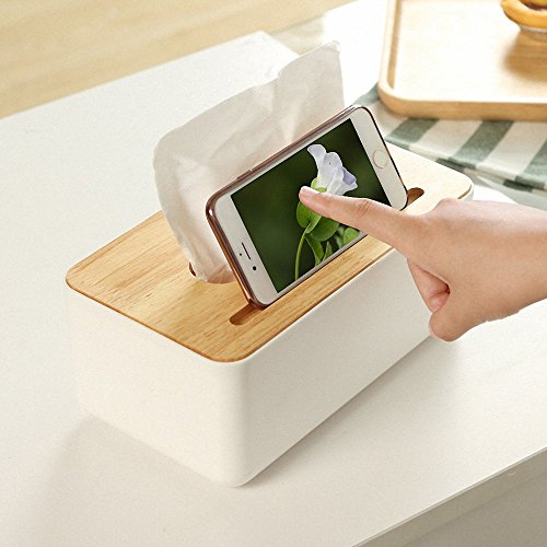 Preisvergleich Produktbild kaifang Creative taschentuchboxen, Quadratische Taschentuchbox Telefon Holz durch