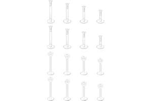 Crdifu Navelpiercing met steen 14G 12mm 14mm 14mm 8mm 6mm 10mm roestvrij staal zilver piercing navel 1,6mm 14 gauge buikpiercing kleurrijk, 14 mm, Roestvrij staal