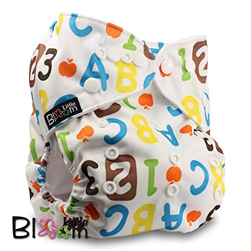 LittleBloom, Reusable Pocket Cloth Nappy, Fastener: Popper, Set of 1, Pattern 67, With 2 Microfibre Inserts, (see "Special Offers and Product Promotions" for Special Offers Detail)