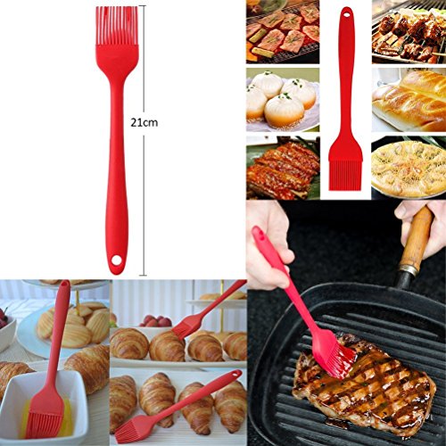 10 Stück Silikon Küchenutensilien,REDKINDER Premium Silikon Kochen Set Backen BBQ Set Hochtemperatur ungiftig (Rot) - 3