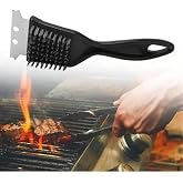 Mangal Barbek&uuml; Temizleme Paslanmaz &Ccedil;elik Mangal Temizlik Fır&ccedil;ası Ergonomik Saplı 2&rsquo;si 1 Arada Barbek&uuml; Izgara Temizleyici Daya