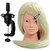 24 Inch Long Blonde 70% Real Hair Training Head Makeup and Hairdressing Manikin + Clamp