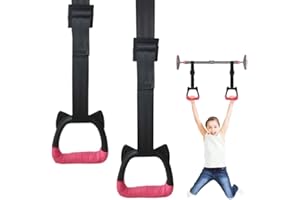 SQHY Gymnastics Rings for Kids Home Exercise Rings Pull Up Rings With Straps Exercise Strength Training Equipment Gym Rings for Children Exercise