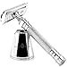Jagen David ® D3 - Double Edge Razor with Stand - Safety Razor Fits All Double Edge Razor Blades unique Christmas gift for him (Silver)