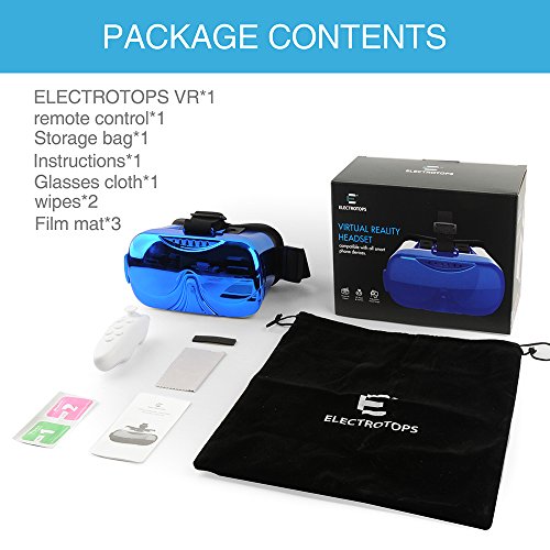 3D VR Brille , ABS Metallisierung 3D Virtuelle RealitÃ¤t Brille Virtual Reality Brille Video Box FÃ¼r VR Spielen und 3D Filme Kompatibel mit iPhone 6S , 6 Plus , 5S Samsung S8 , S7 & 4 ~ 5.5 Zoll Smartphones, Blau