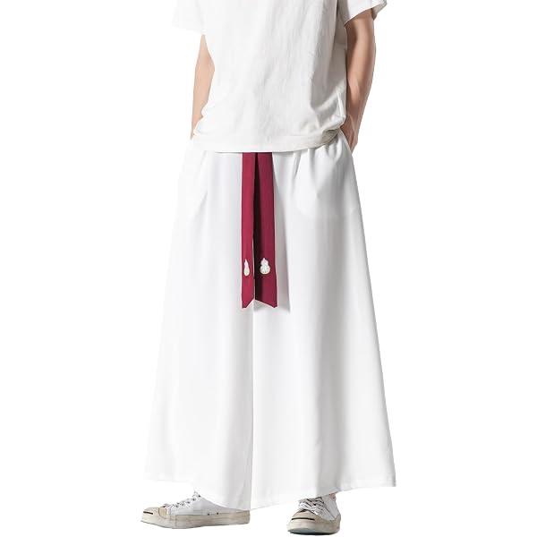Pantalon Japonais Homme Taro En Lin - Sarouel 3/4 Ample Avec Cordon De Serrage | Style Traditionnel, Pour été, Plage, Yoga